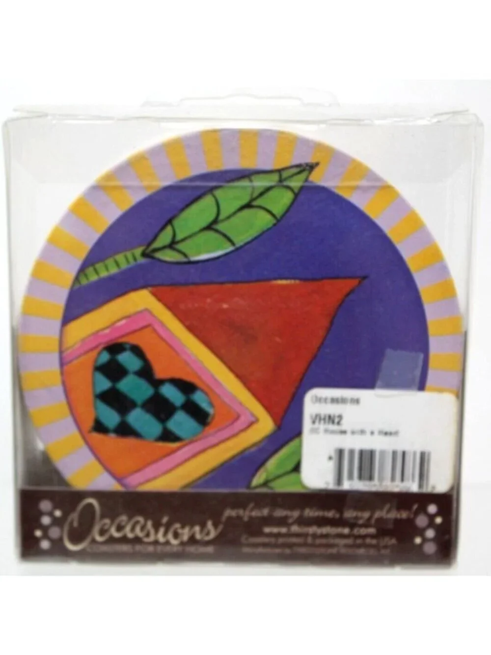 VTG 4 Thirstystone Coaster Modernist House With A Heart NEW #WS-4
